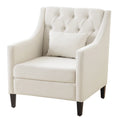 Fauteuil tapissé capitonné beige 30 avec oreiller lombaire