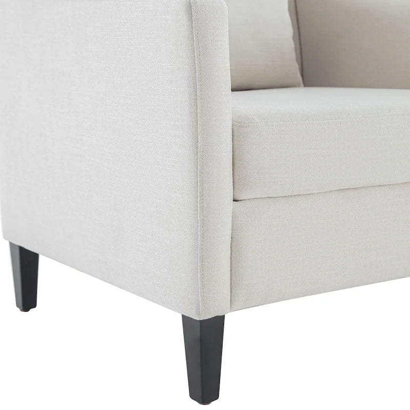 Fauteuil tapissé capitonné beige 30 avec oreiller lombaire