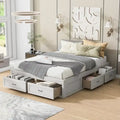 Lit plate-forme Queen Size avec 6 tiroirs de rangement
