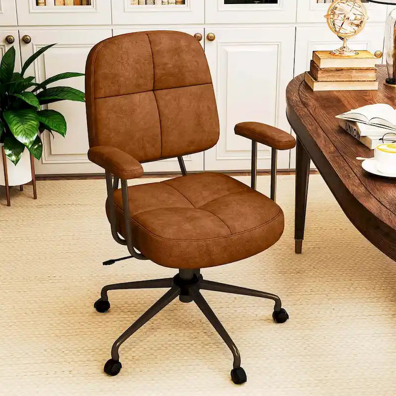 Chaise de bureau à domicile en Leathaire Fauteuil de travail avec - Voir détails