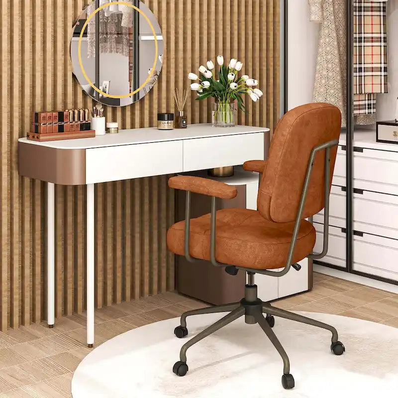 Chaise de bureau à domicile en Leathaire Fauteuil de travail avec - Voir détails