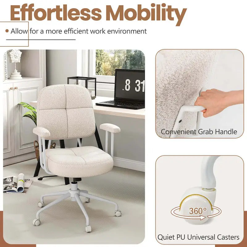 Chaise de bureau à domicile en Leathaire Fauteuil de travail avec - Voir détails