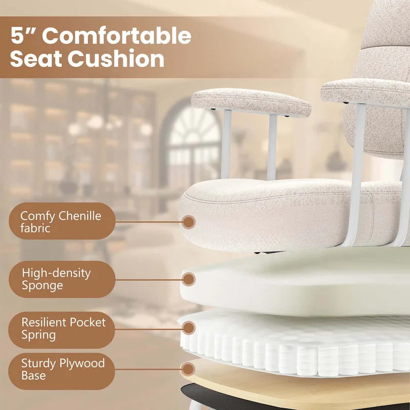 Chaise de bureau à domicile en Leathaire Fauteuil de travail avec - Voir détails