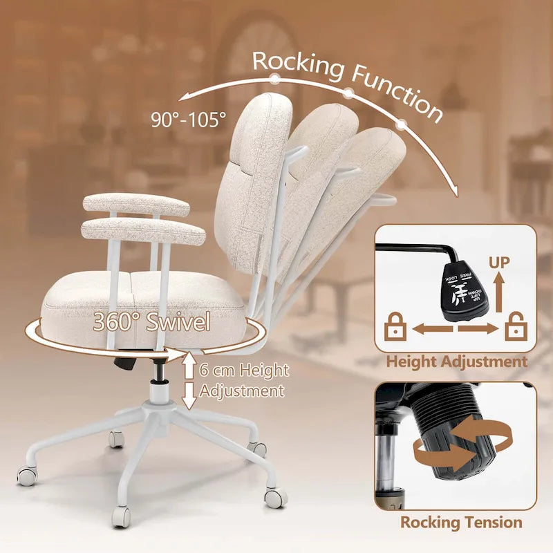 Chaise de bureau à domicile en Leathaire Fauteuil de travail avec - Voir détails