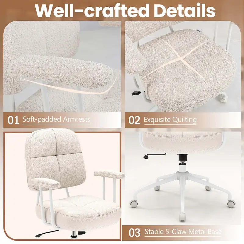 Chaise de bureau à domicile en Leathaire Fauteuil de travail avec - Voir détails
