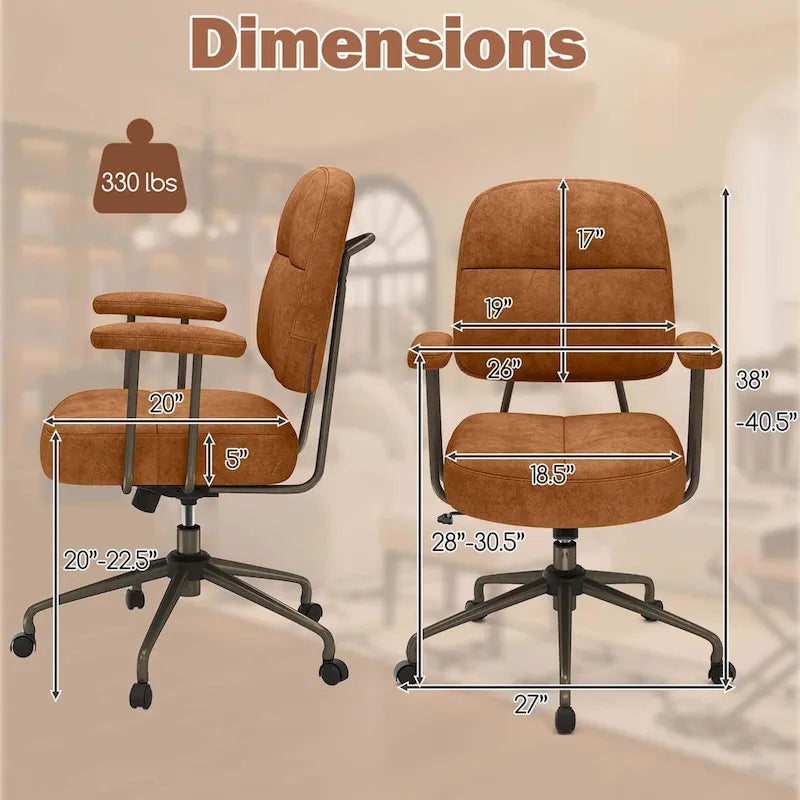 Chaise de bureau à domicile en Leathaire Fauteuil de travail avec - Voir détails
