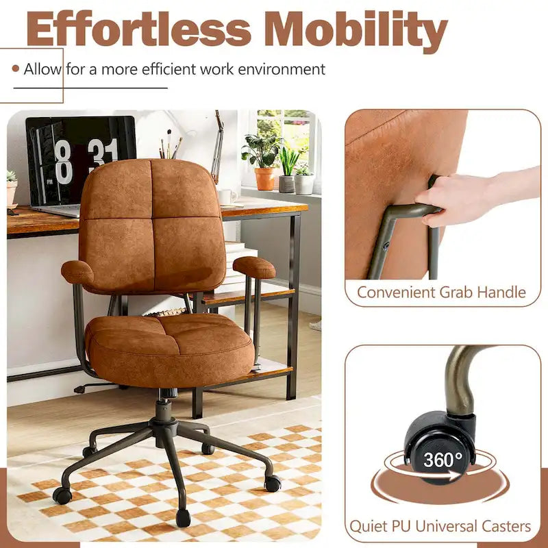 Chaise de bureau à domicile en Leathaire Fauteuil de travail avec - Voir détails
