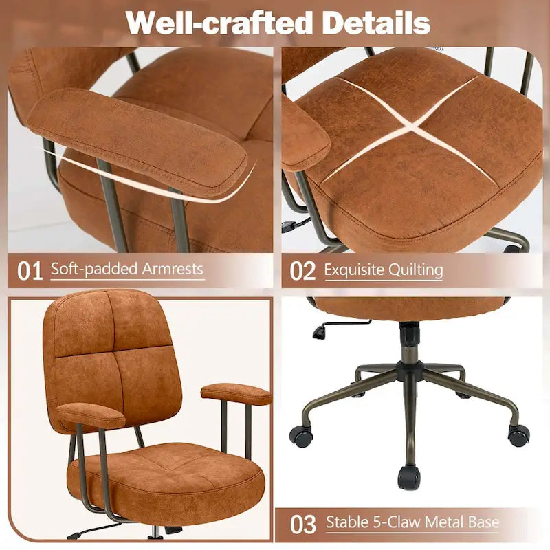 Chaise de bureau à domicile en Leathaire Fauteuil de travail avec - Voir détails