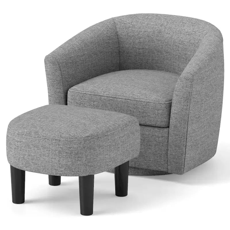 Fauteuil pivotant avec repose-pieds, dossier incurvé