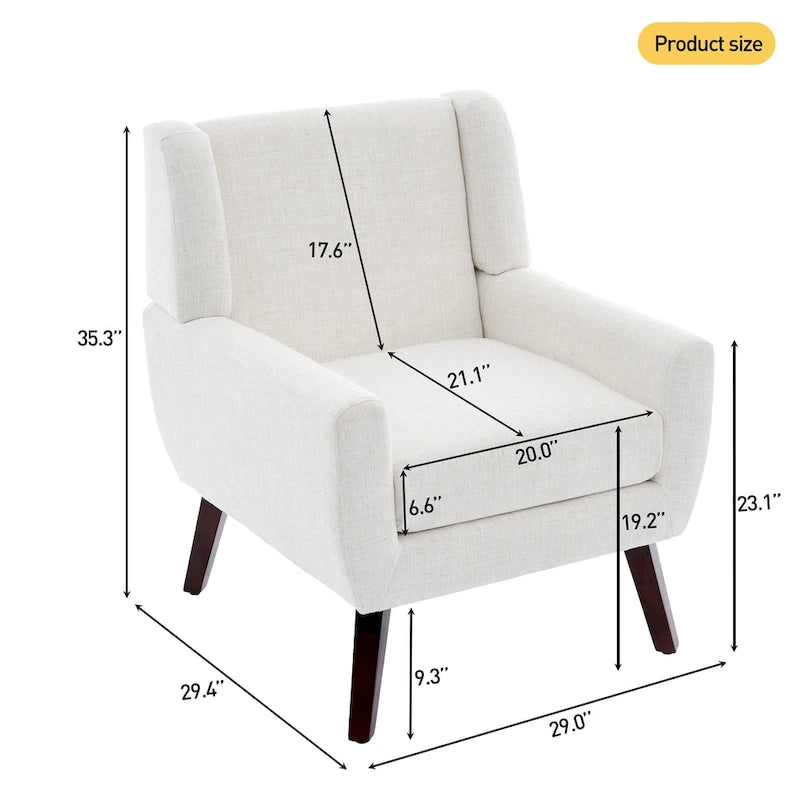 Fauteuil d'appoint en lin - Fauteuil à oreilles