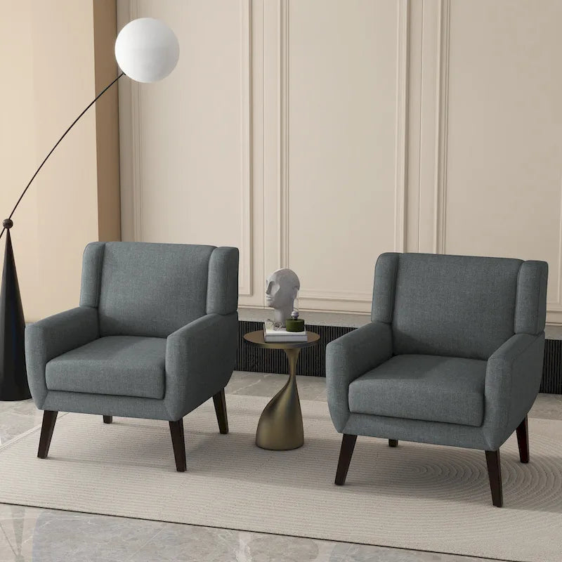 Fauteuil d'appoint en lin - Fauteuil à oreilles
