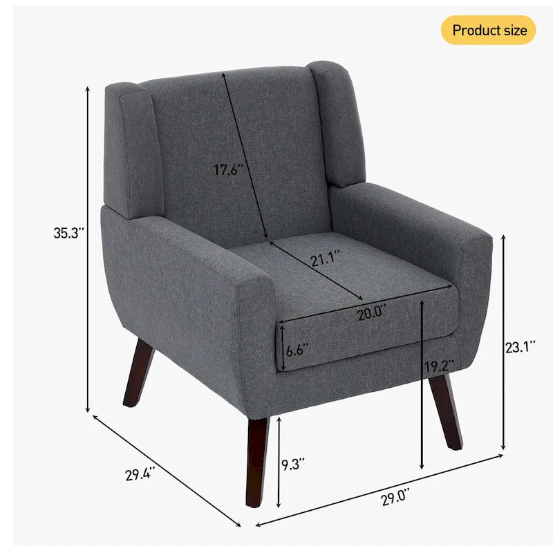 Fauteuil d'appoint en lin - Fauteuil à oreilles