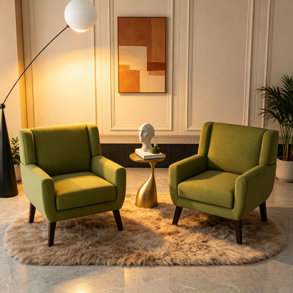 Fauteuil d'appoint en lin - Fauteuil à oreilles
