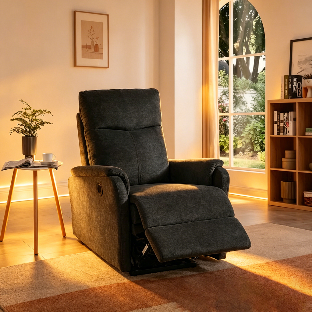 Fauteuil inclinable électrique contemporain bleu moderne avec chargeur