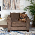 Fauteuil d'appoint contemporain en tissu avec coussin de dossier