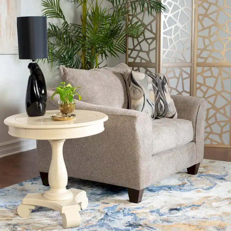 Fauteuil d'appoint contemporain en tissu avec coussin de dossier