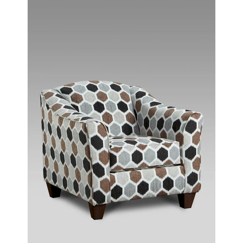 Fauteuil d'appoint contemporain en tissu avec coussin de dossier