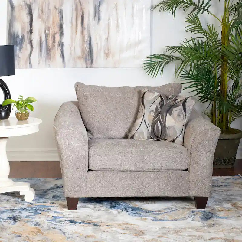 Fauteuil d'appoint contemporain en tissu avec coussin de dossier