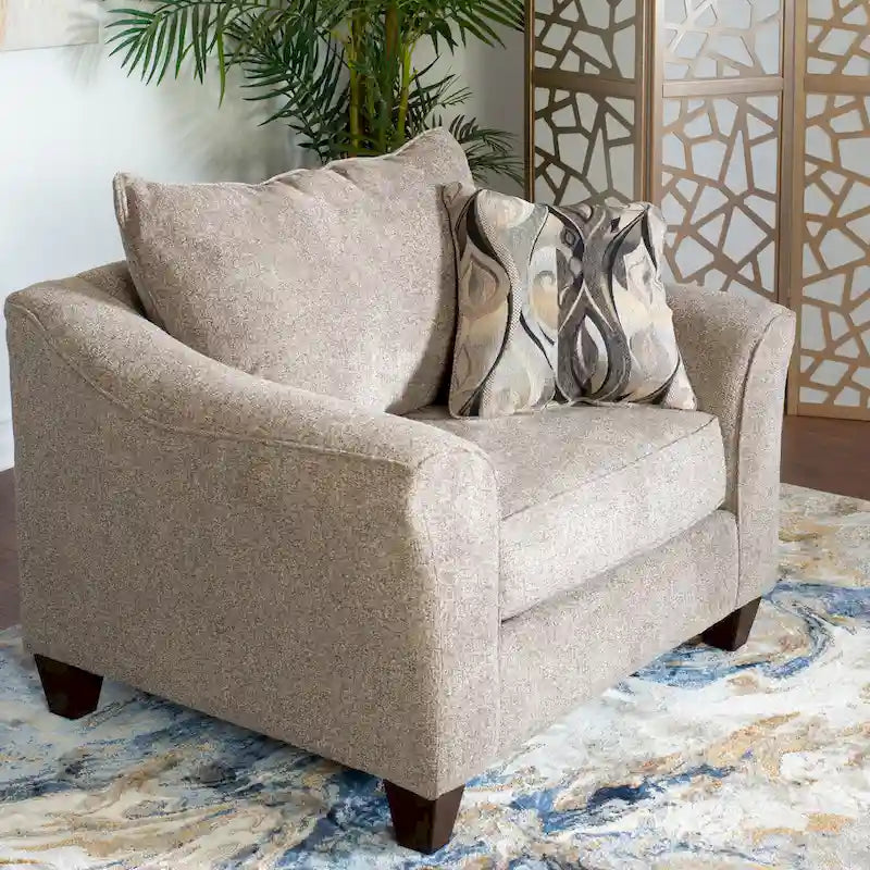 Fauteuil d'appoint contemporain en tissu avec coussin de dossier