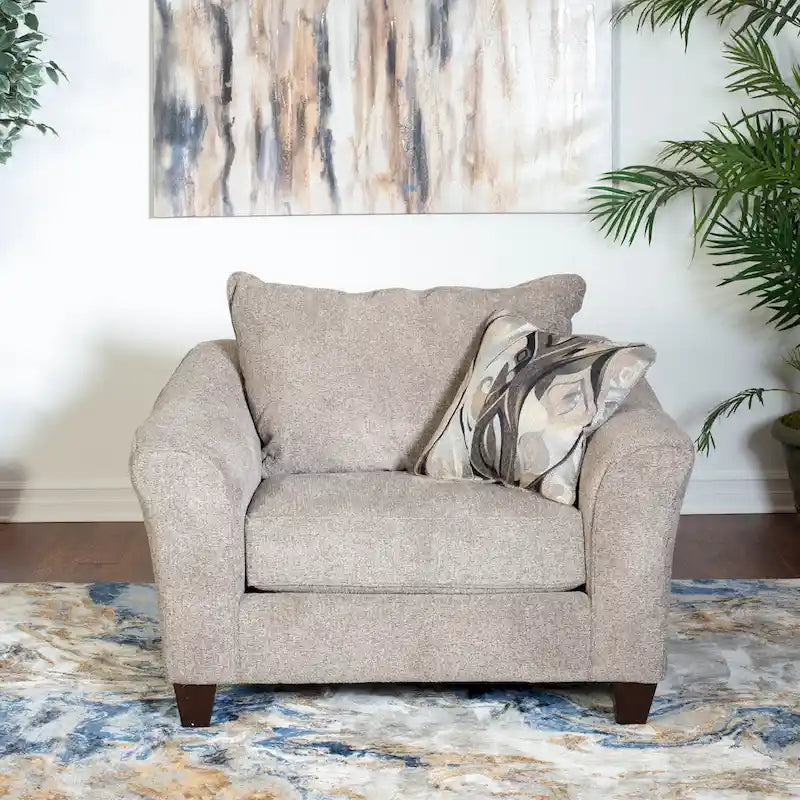 Fauteuil d'appoint contemporain en tissu avec coussin de dossier