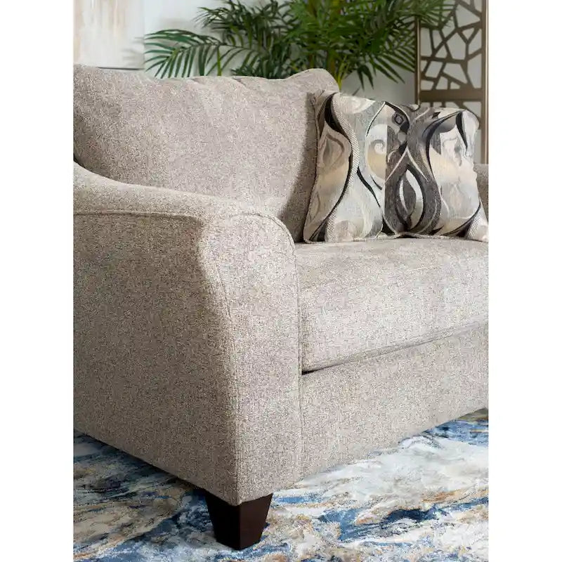 Fauteuil d'appoint contemporain en tissu avec coussin de dossier
