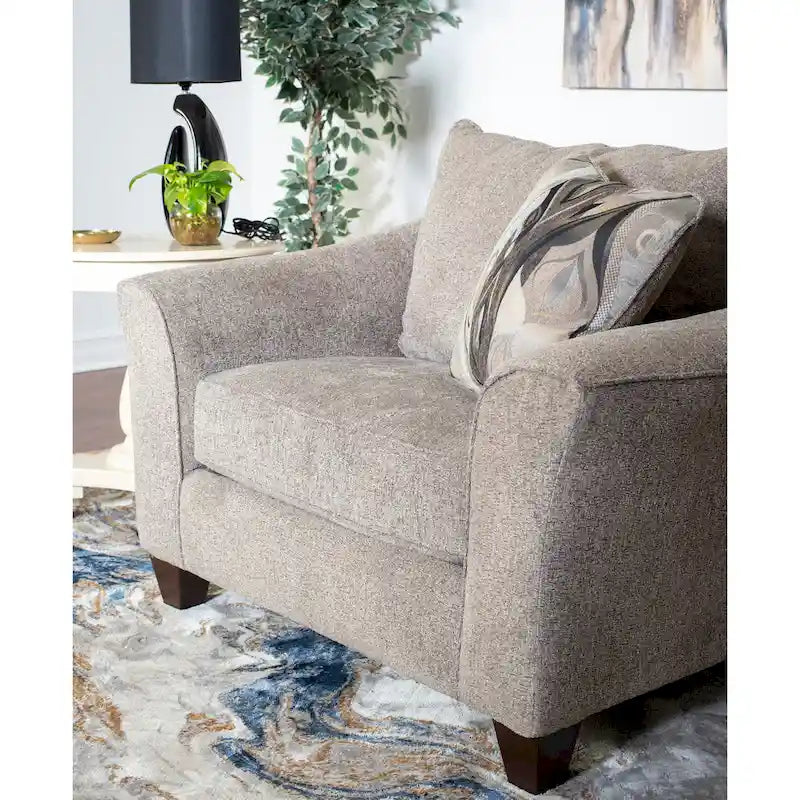 Fauteuil d'appoint contemporain en tissu avec coussin de dossier