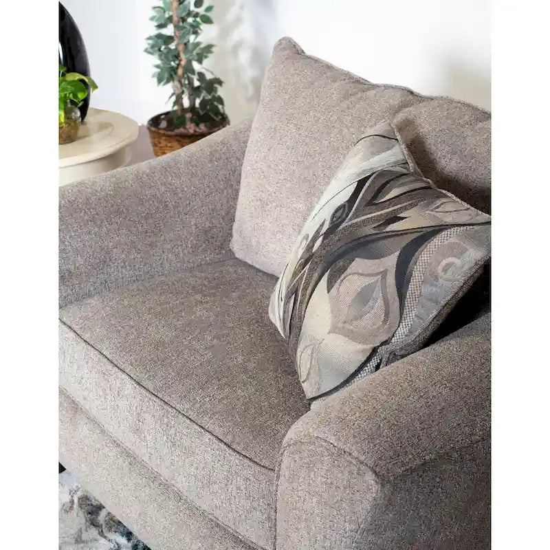 Fauteuil d'appoint contemporain en tissu avec coussin de dossier