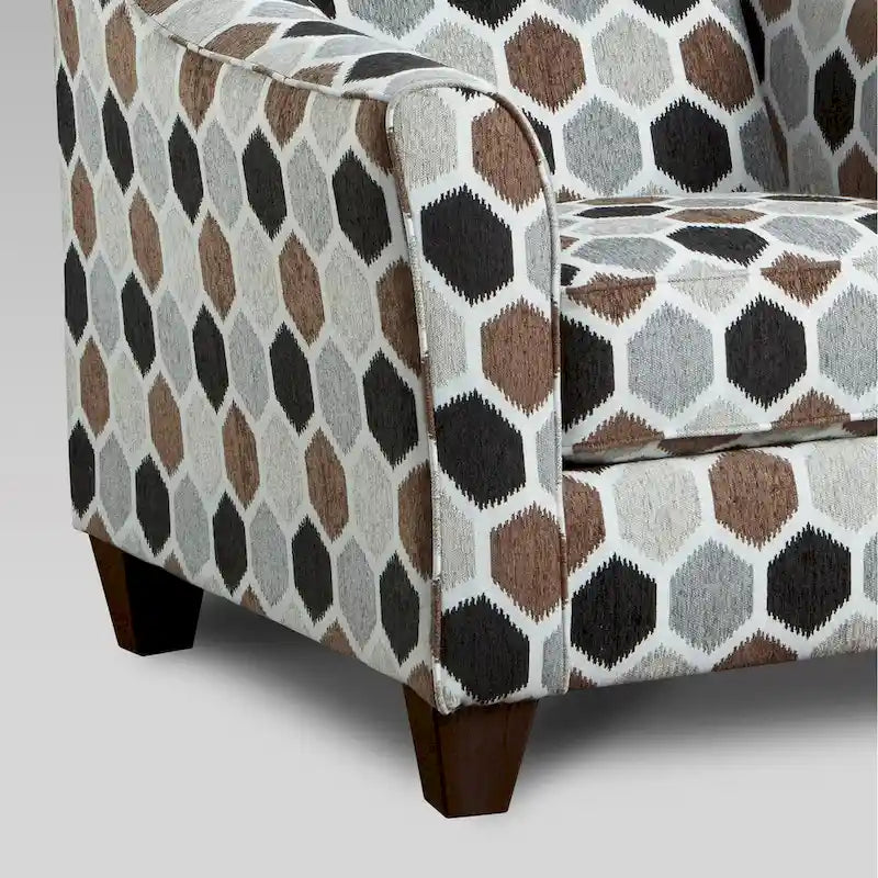 Fauteuil d'appoint contemporain en tissu avec coussin de dossier
