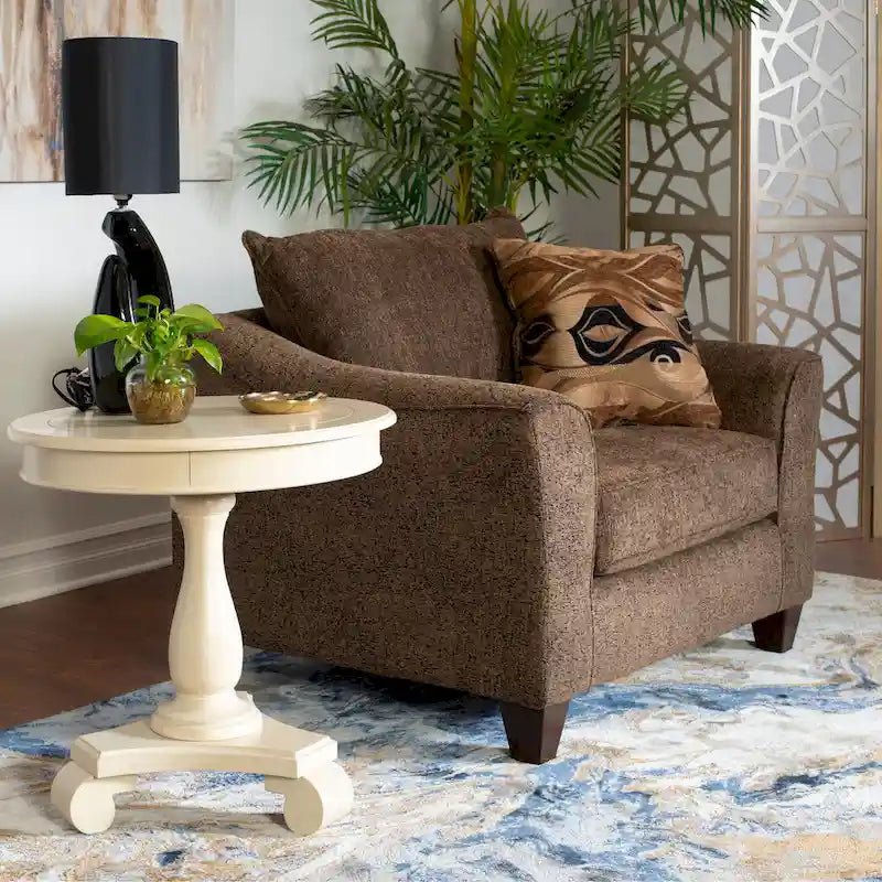 Fauteuil d'appoint contemporain en tissu avec coussin de dossier