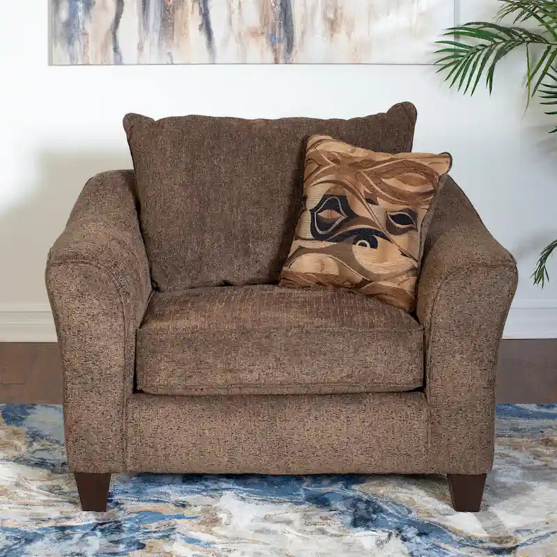 Fauteuil d'appoint contemporain en tissu avec coussin de dossier