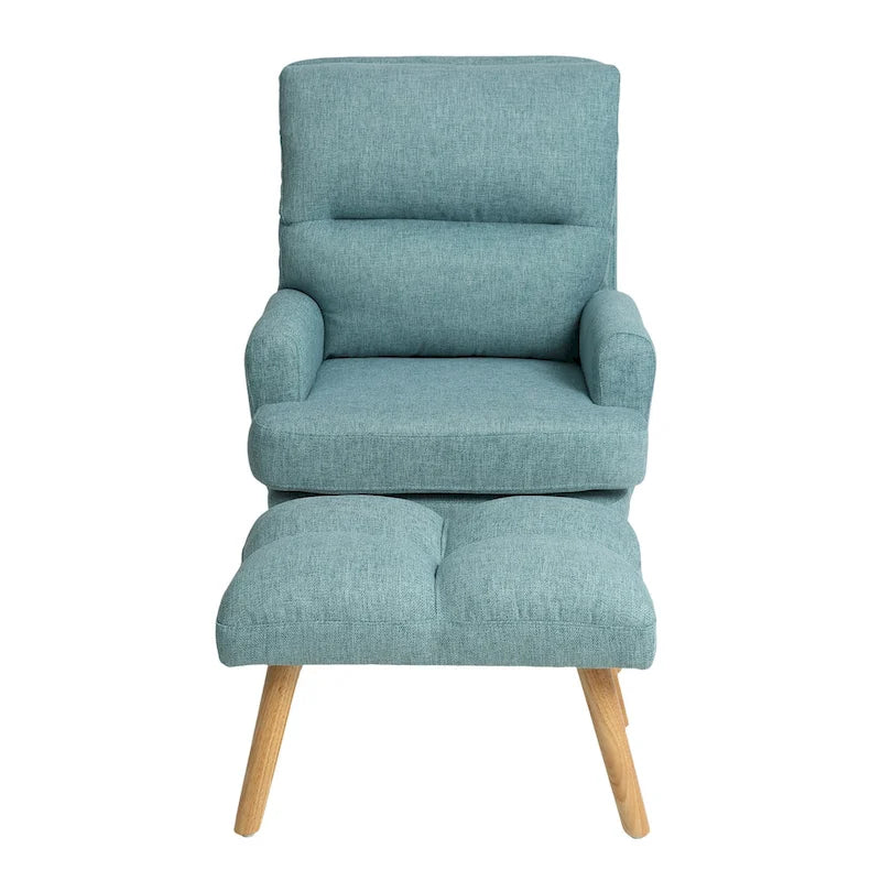 Fauteuil d'appoint en tissu avec pouf