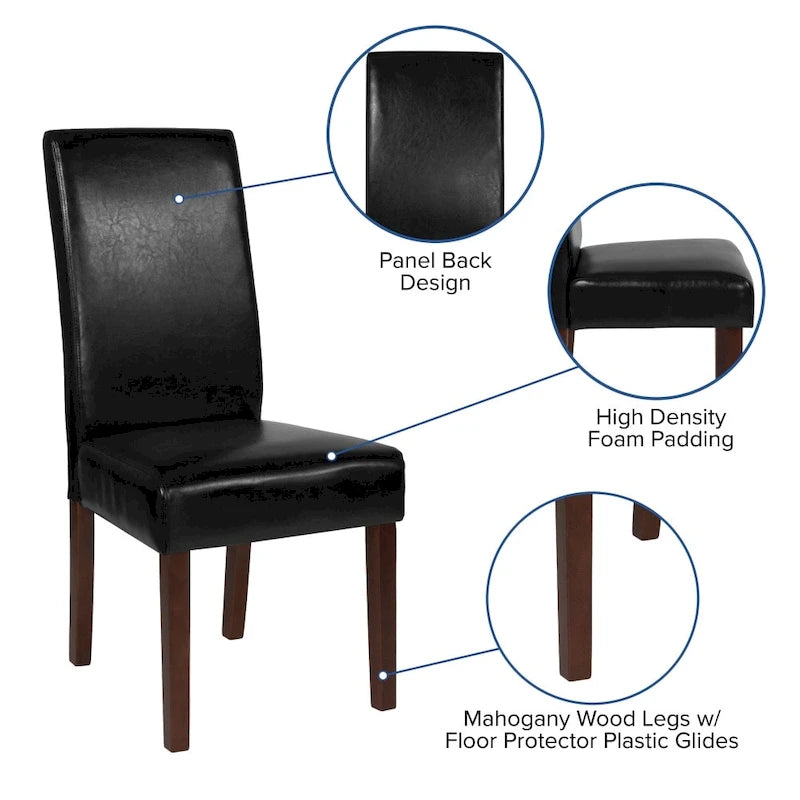 Chaise Parsons en bois rembourrée