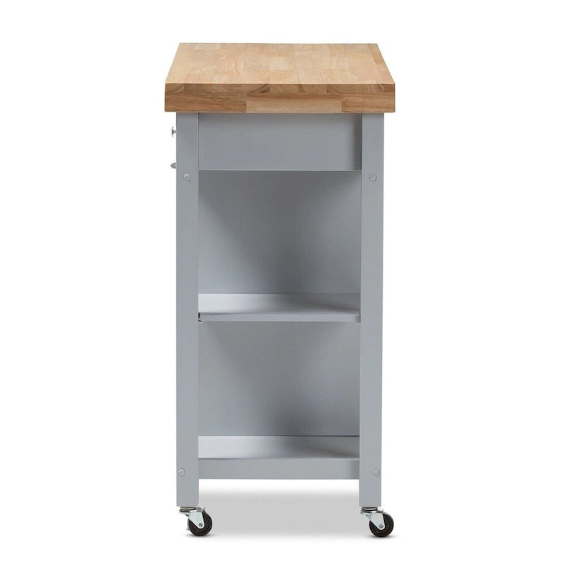 Desserte de cuisine en bois gris style ferme
