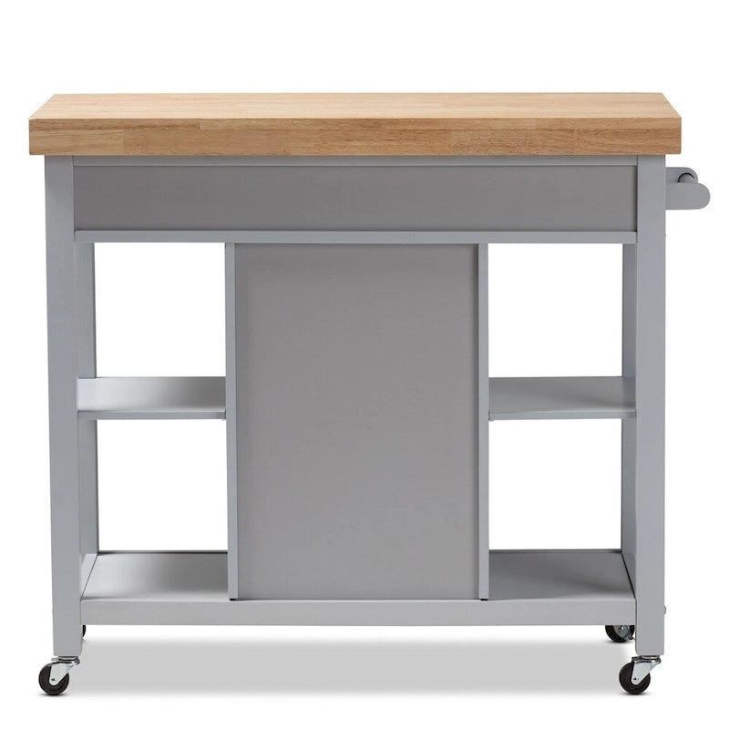 Desserte de cuisine en bois gris style ferme