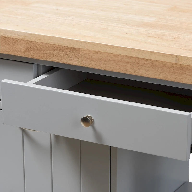 Desserte de cuisine en bois gris style ferme