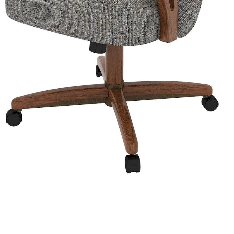 Chaise de salle à manger avec roulettes, placage noyer
