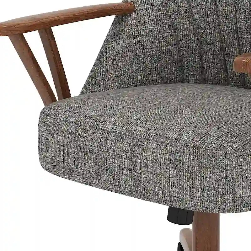 Chaise de salle à manger avec roulettes, placage noyer