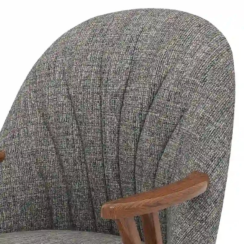 Chaise de salle à manger avec roulettes, placage noyer