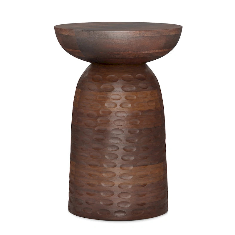 Table d'appoint contemporaine en bois massif de 33 cm de large et entièrement assemblée