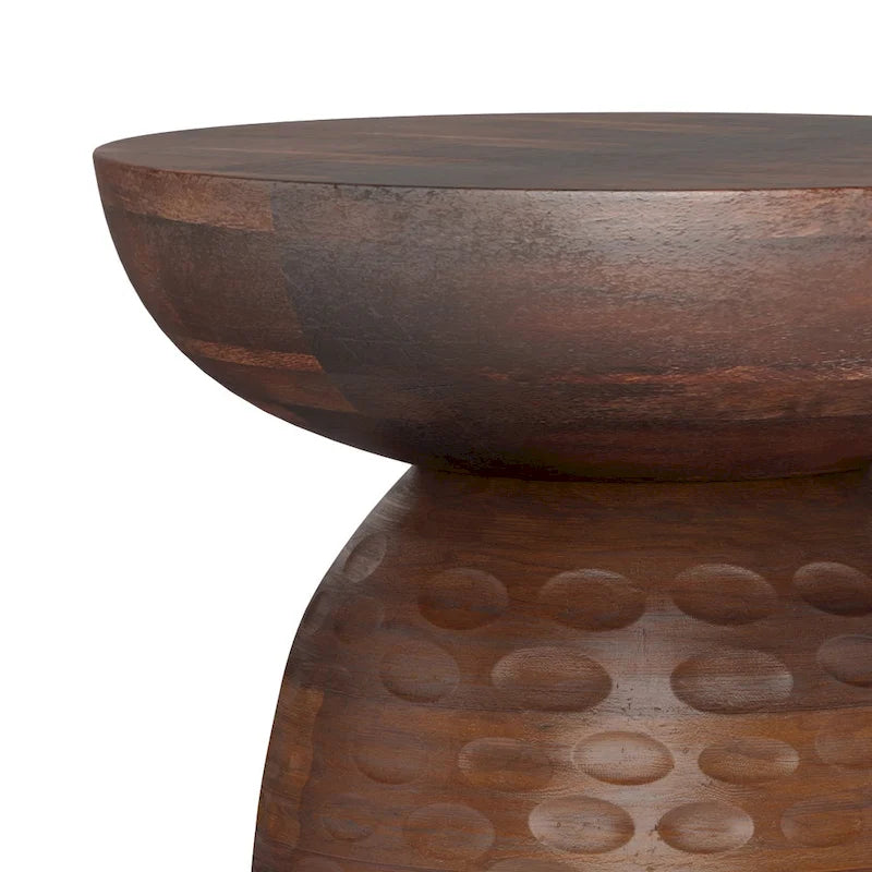 Table d'appoint contemporaine en bois massif de 33 cm de large et entièrement assemblée