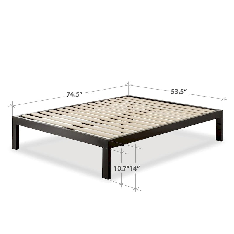 Cadre de lit plateforme en métal noir