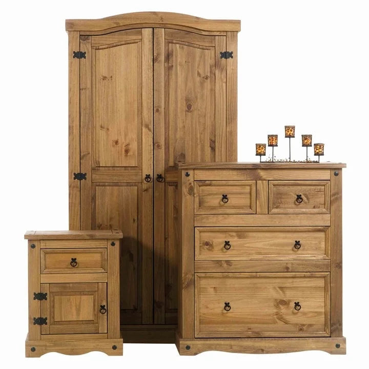 Table de chevet en bois à une porte et un tiroir