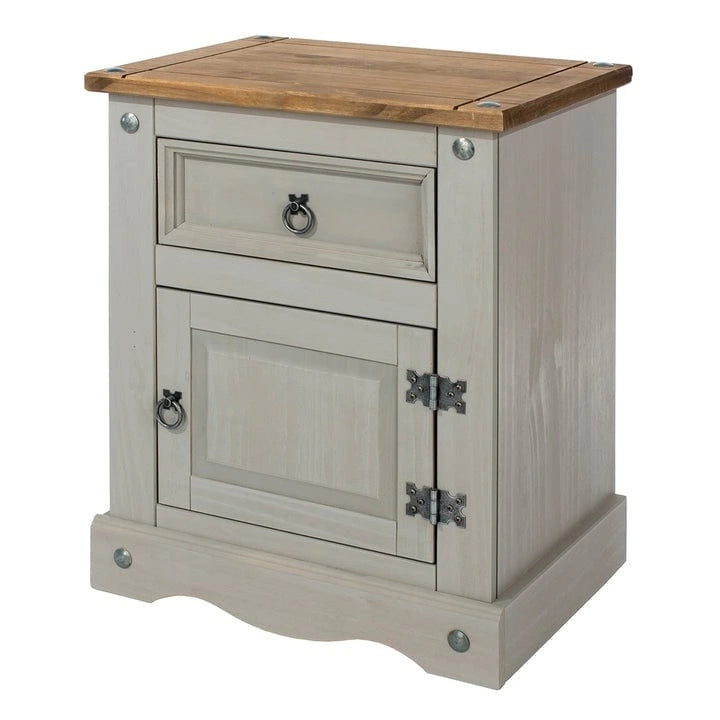 Table de chevet en bois à une porte et un tiroir
