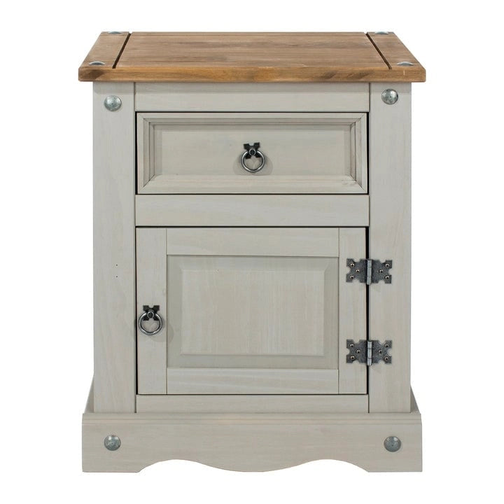Table de chevet en bois à une porte et un tiroir