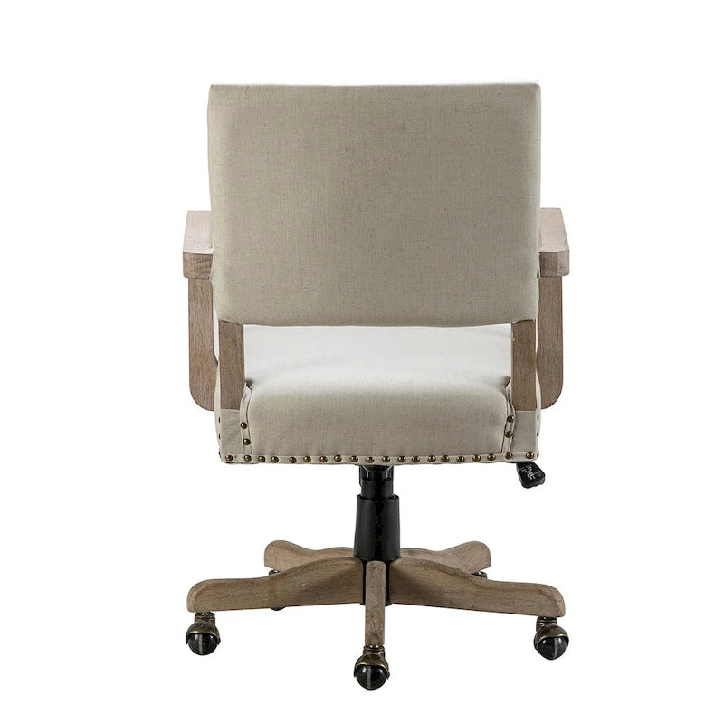 Chaise de bureau moderne pivotante, réglable en hauteur, avec garniture cloutée.