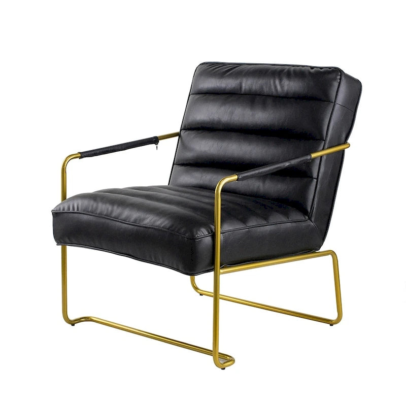 Chaise noire de 30 pouces avec cadre doré