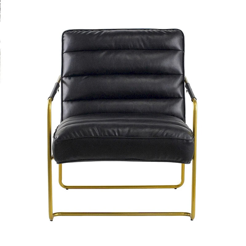 Chaise noire de 30 pouces avec cadre doré