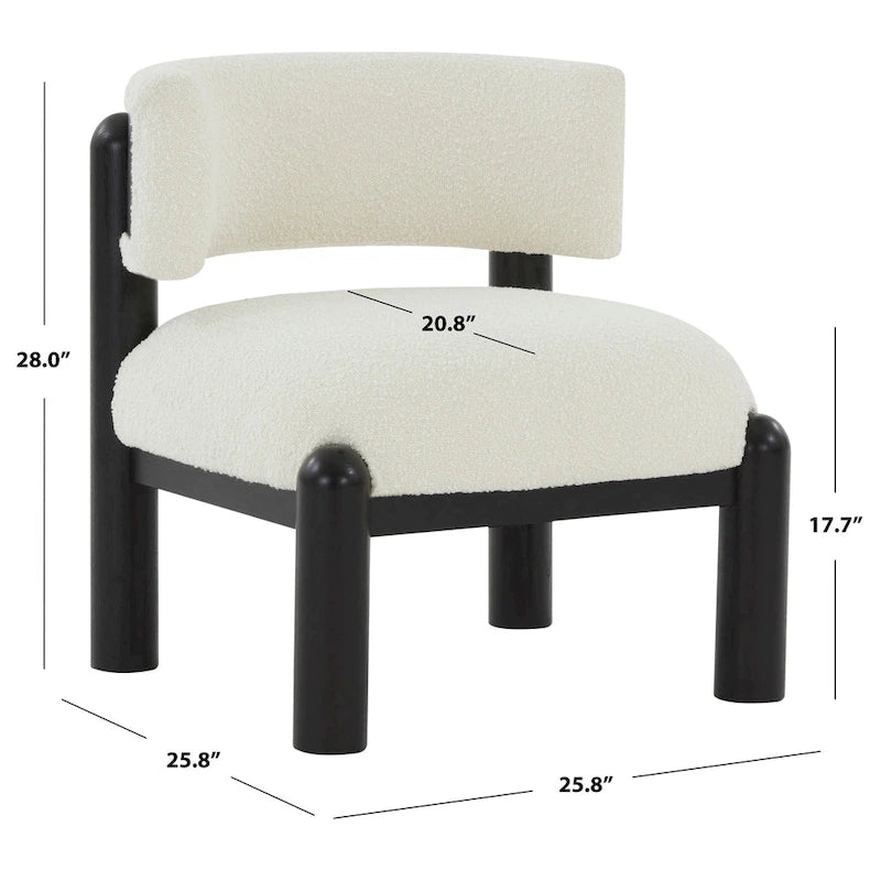 Fauteuil en fausse fourrure - L 66 cm x P 66 cm x H 71 cm