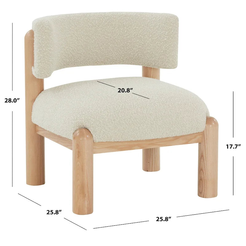 Fauteuil en fausse fourrure - L 66 cm x P 66 cm x H 71 cm