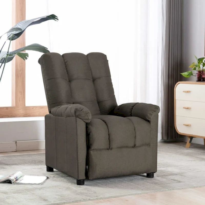 Fauteuil inclinable en tissu taupe
